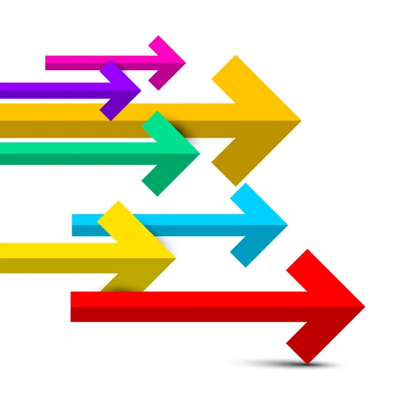 Strzałki. Wektor kolorowe strzałki ustaw na białym tle na białym tle. — Wektor stockowy