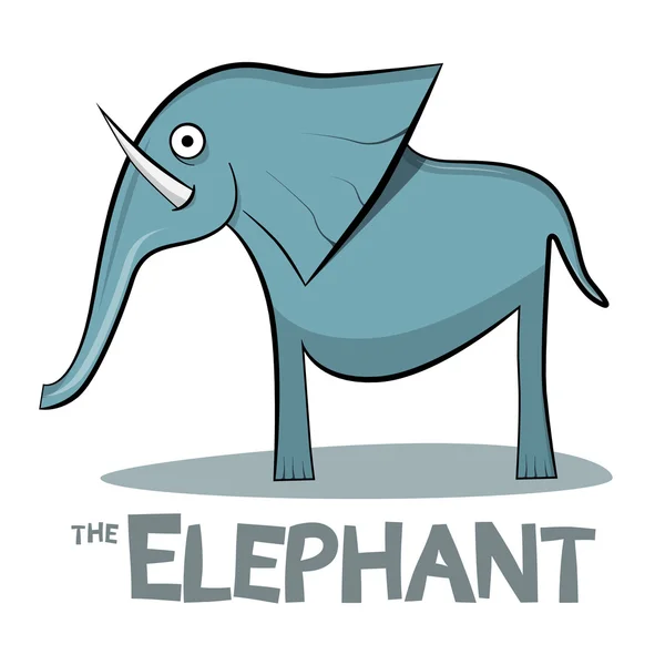 Dibujos animados elefante - Ilustración vectorial sobre fondo blanco — Vector de stock