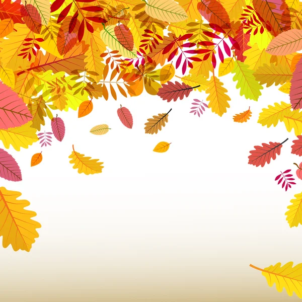 Autumn Background. Orange Falling Leaves. Vector — Stock Vector