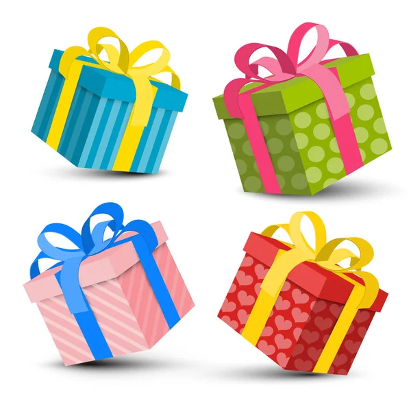 Cajas de regalo conjunto vector — Archivo Imágenes Vectoriales