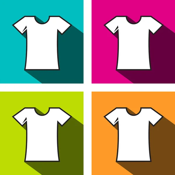Camiseta Ícone. Camisas Ícones no fundo colorido. Símbolos de design plano . —  Vetores de Stock