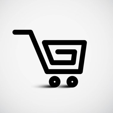 Alışveriş arabası vektör simgesi