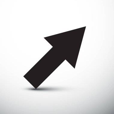 Ok simgesi. Siyah vektör simgesi.