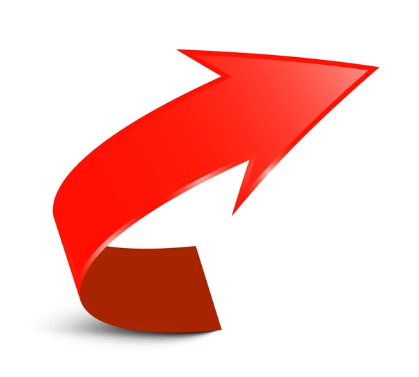 Rode pijl. 3D-vector symbool. — Stockvector