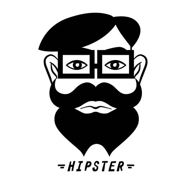 Hipster Man Vector Symbol — Stock Vector