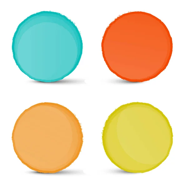 Abstract Vector Empty Colorful Circle Shapes Set Isolated on White Background — Stock Vector