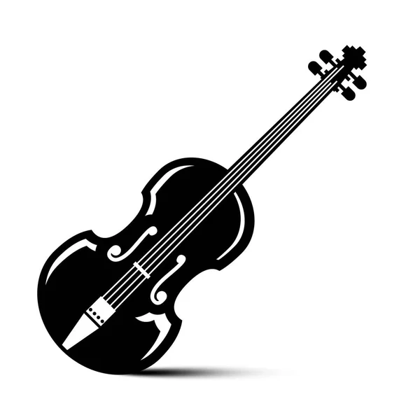 Violin Icon. Vector Black Musical Instrument Illustration. — Stock Vector