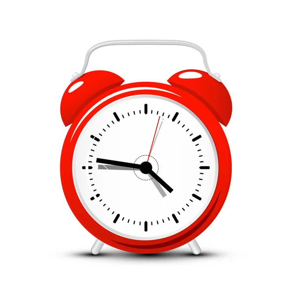 Red Alarm Clock. Vector Time Icon Isolated on White Background. — Stock Vector