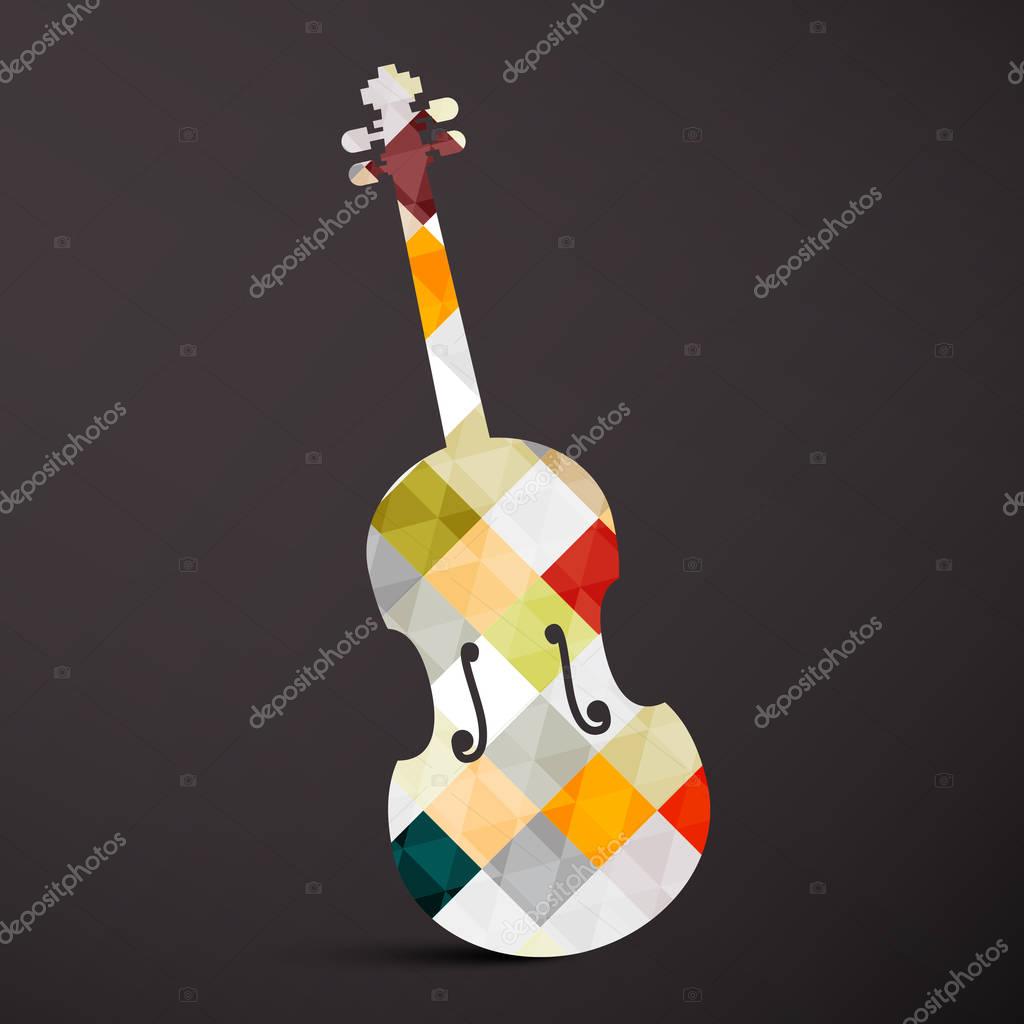 Violin. Abstract Vector Musical Instrument. Music Symbol.