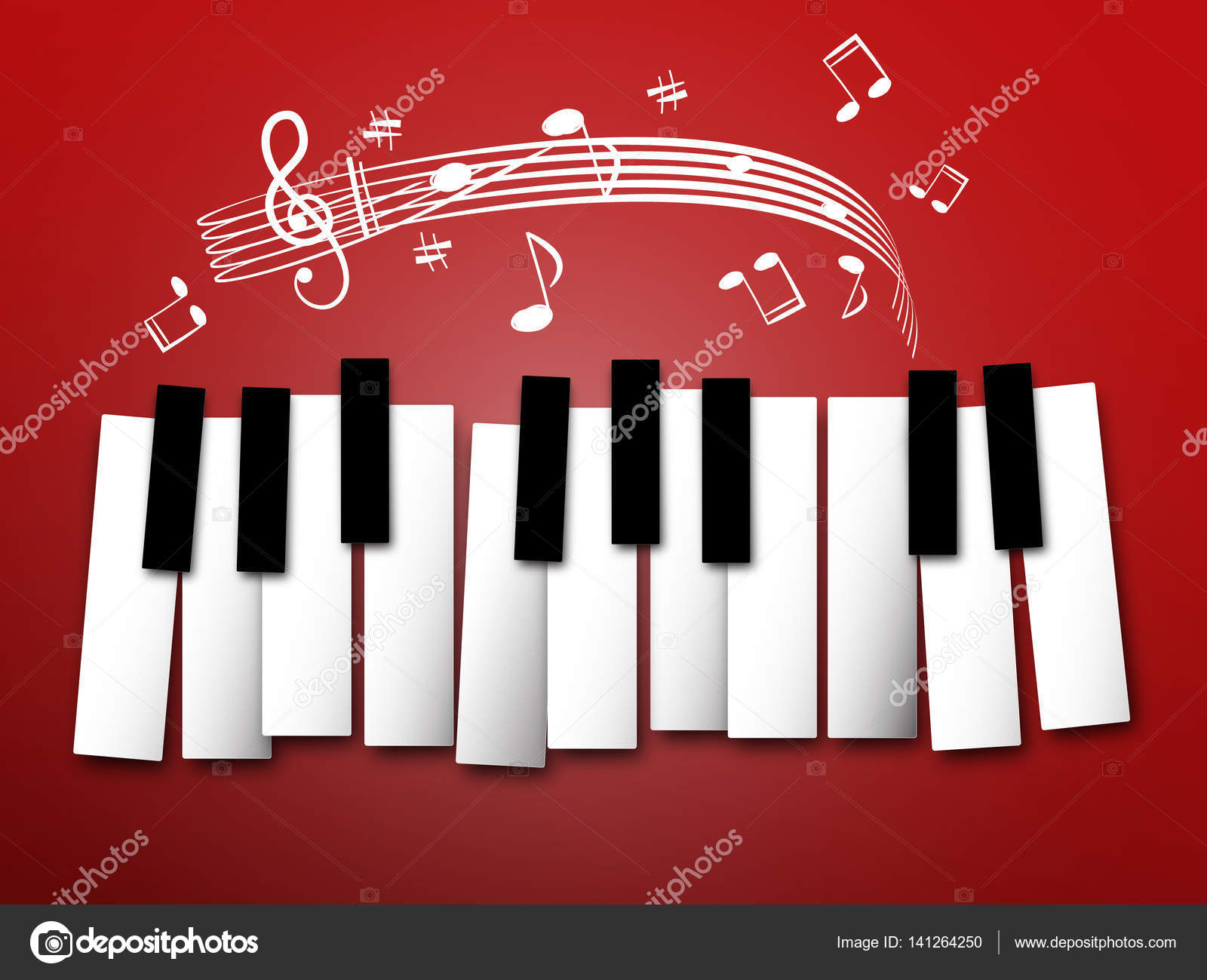 Llaves de piano. Notas musicales y personal. Resumen Antecedentes