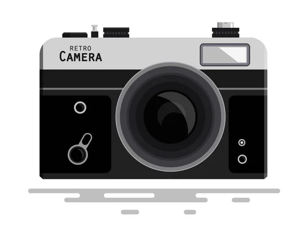 Abstracte Retro Vector fotocamera geïsoleerd op witte achtergrond — Stockvector