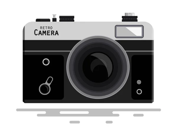 Abstract Retro Vector Photo Camera Isolated on White Background — Stock Vector