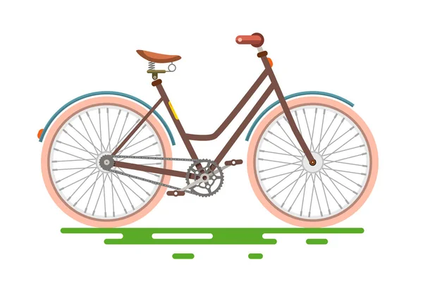 Retro Bicycle. Bicicleta aislada sobre fondo blanco . — Vector de stock