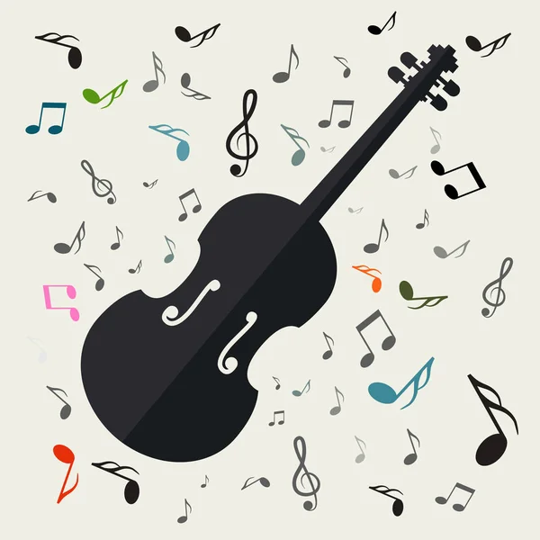Violins with Notes Vector Music Background — Stock Vector