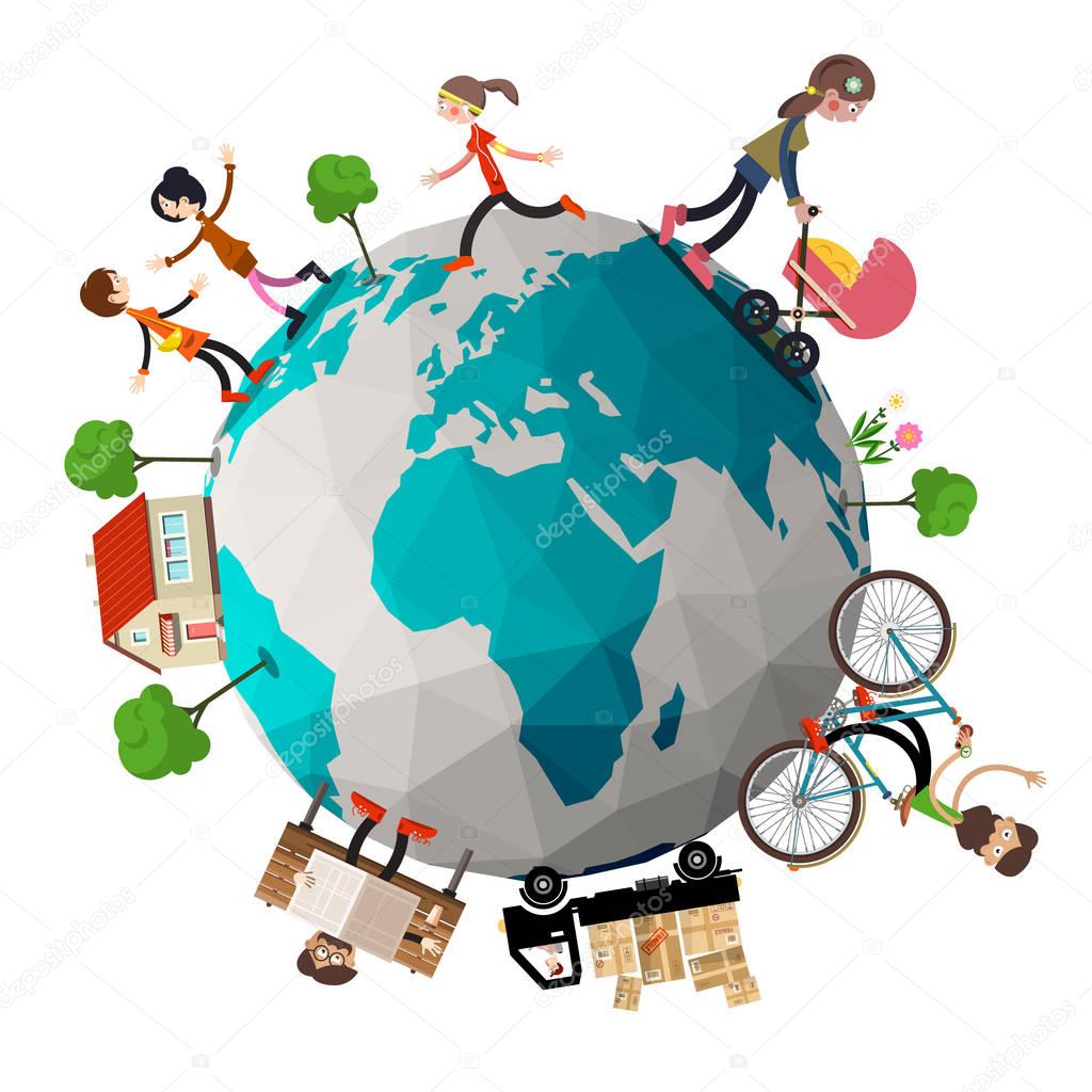 People around the globe. People around the globe. Человечки вокруг планеты. People around the globe. People around the globe.