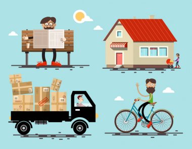 Vektör düz tasarım Icons Set.