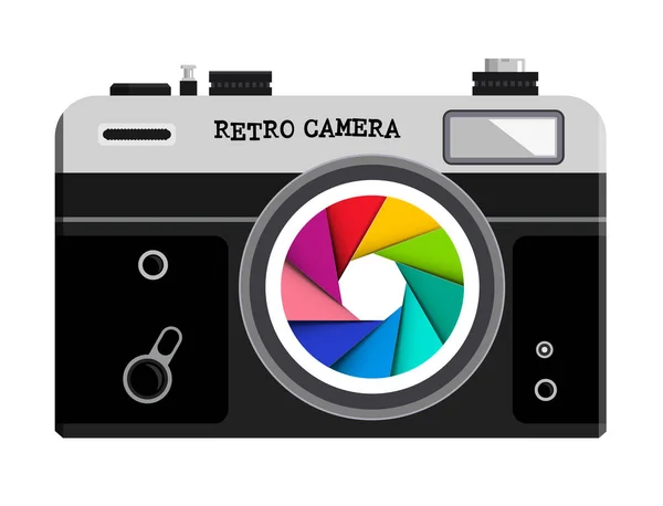 Cámara fotográfica de película Vector Retro — Archivo Imágenes Vectoriales