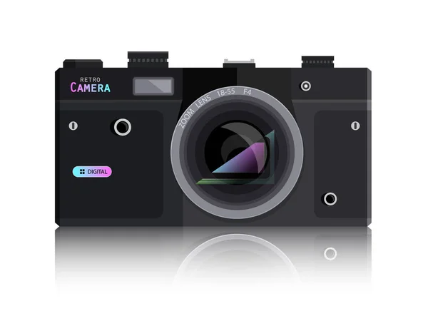 Astratto Retro Digital Mirrorless Camera. Vettore . — Vettoriale Stock