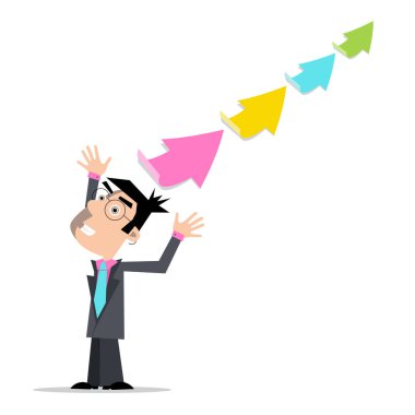 İşadamı renkli oklar