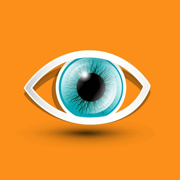 Símbolo ocular sobre fondo naranja . — Vector de stock