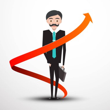 Ok ile iş adamı. Vektör.