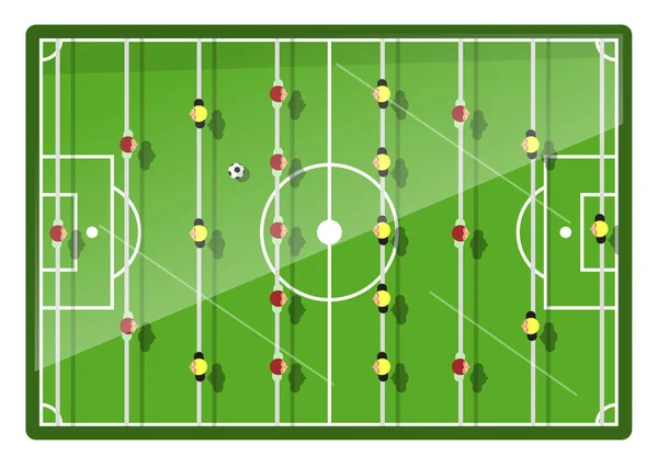 Table Football Game. Top View Vector Illustration. — Stock Vector