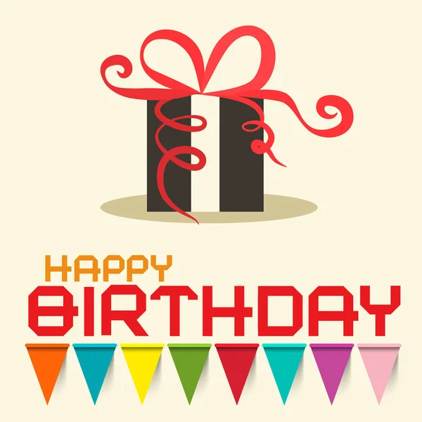 Happy Birthday Card with Gift Box. Vector Design. — Stock Vector