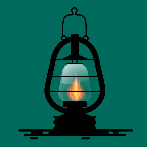 Gaslaternen-Symbol mit Feuerflamme. Vektor. — Stockvektor
