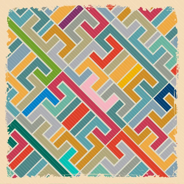 Fondo geométrico vectorial retro abstracto. Fondo textil. Alfombra de vista superior . — Archivo Imágenes Vectoriales