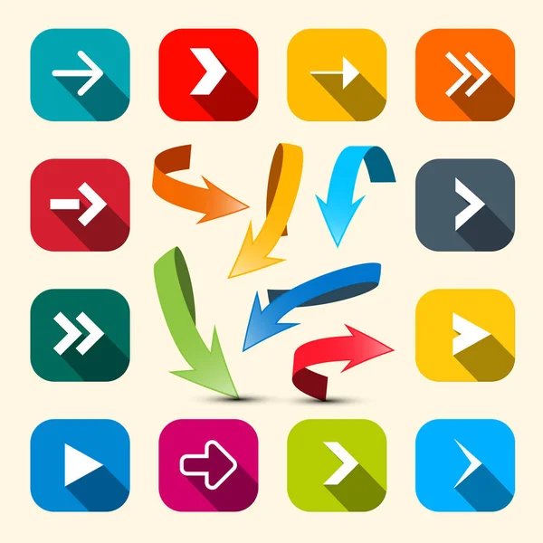 Set de săgeți colorate. Vector Arrow Icon . — Vector de stoc