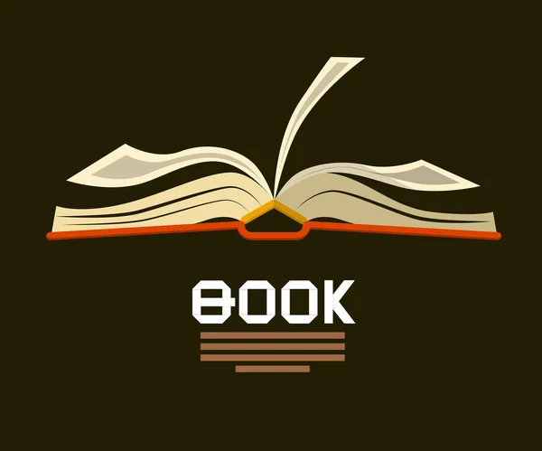 Nyitott könyv. Vektor Logo. Lapos kivitel könyvesbolt szimbólum. — Stock Vector