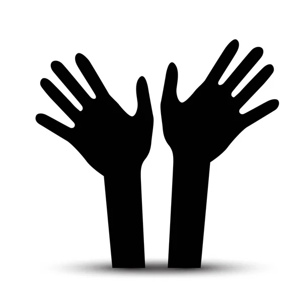 Mani umane. Simbolo della mano del palmo vettoriale . — Vettoriale Stock