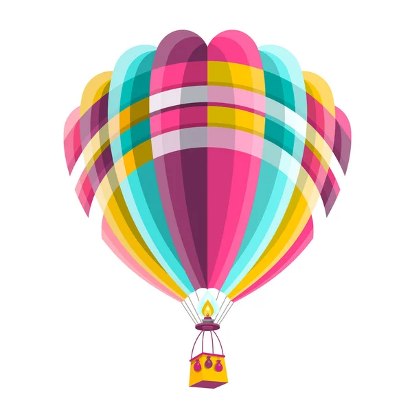 Hot Air Balloon Isolated on White Background. Vector Icon. — Stock Vector