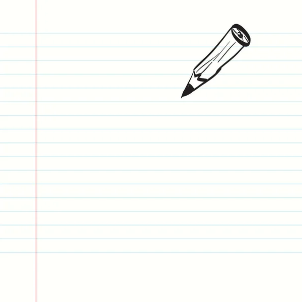 Άδειο χαρτί. Σημειωματάριο με μολύβι. Διάνυσμα. — Διανυσματικό Αρχείο