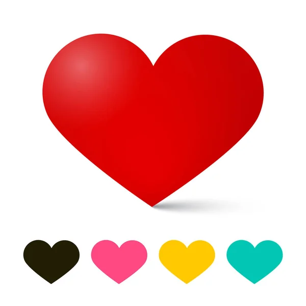 Hjärtikonen. Vector Hearts. Love Symbol. — Stock vektor