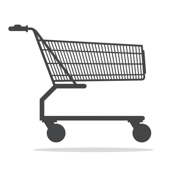 Shopping Cart Vector Icon geïsoleerd op witte achtergrond — Stockvector