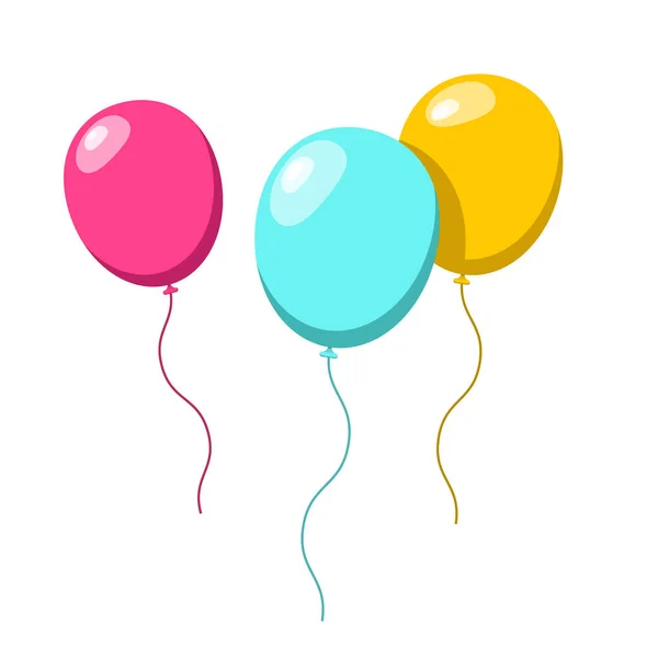 Ballonnen. Kleurrijke Vector Ballon Set geïsoleerd op witte achtergrond — Stockvector