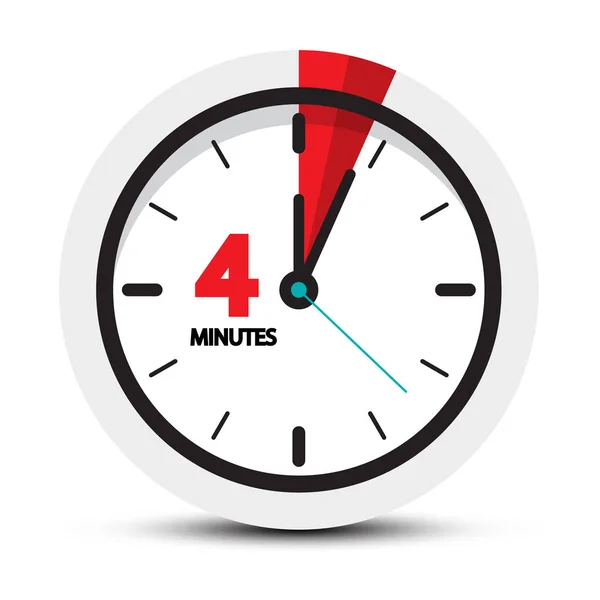 4 Minutes Clock Icon. Vector Four Minute Symbol. — Stock Vector