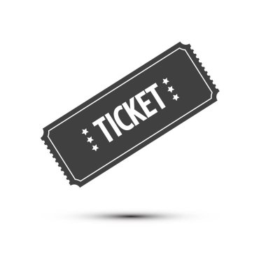 Beyaz arka plan üzerinde izole bilet simgesi