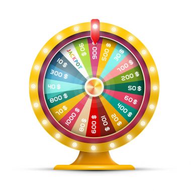 Spinning Money Wheel of Fortune with Jackpot Vector Illustration Isolated on White Background. Roulette Symbol. clipart