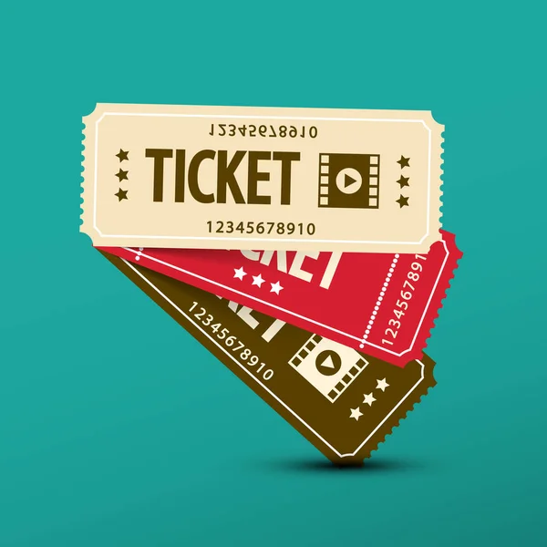 Bioscoopkaartjes. Vector papier film Ticket symbool. — Stockvector