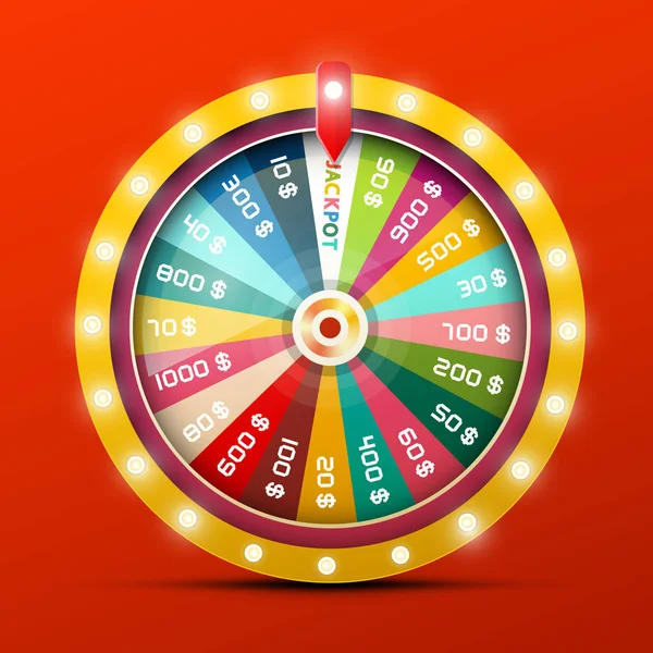 Wheel of Fortune with Jackpot Win — Stock Vector