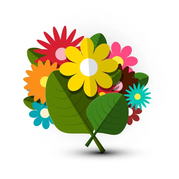 Bouquet. Colorido Vector ramo de flores . — Archivo Imágenes Vectoriales