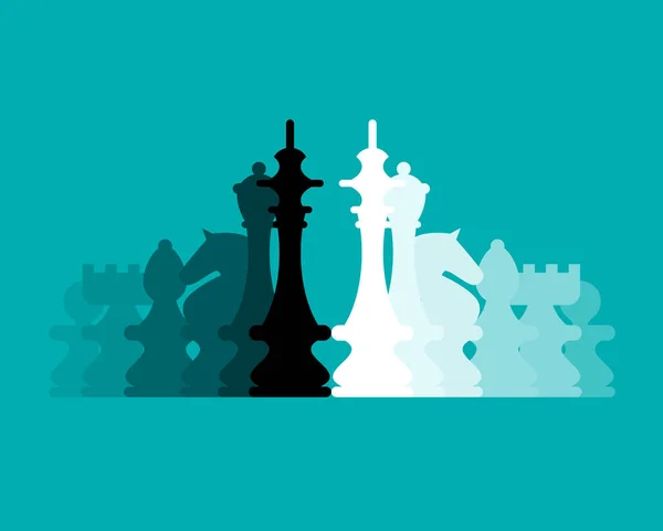 Schachfiguren flaches Design Vektor Hintergrund — Stockvektor