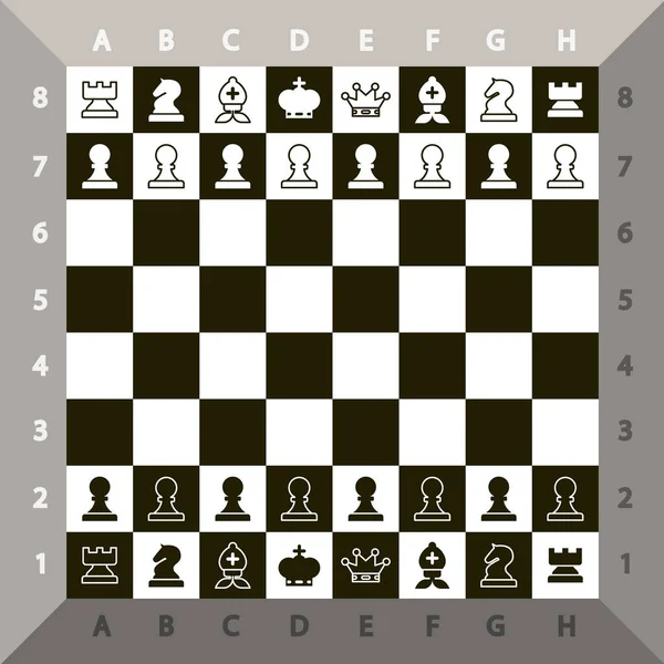 Top View échiquier. Jeu d'échecs vectoriel . — Image vectorielle