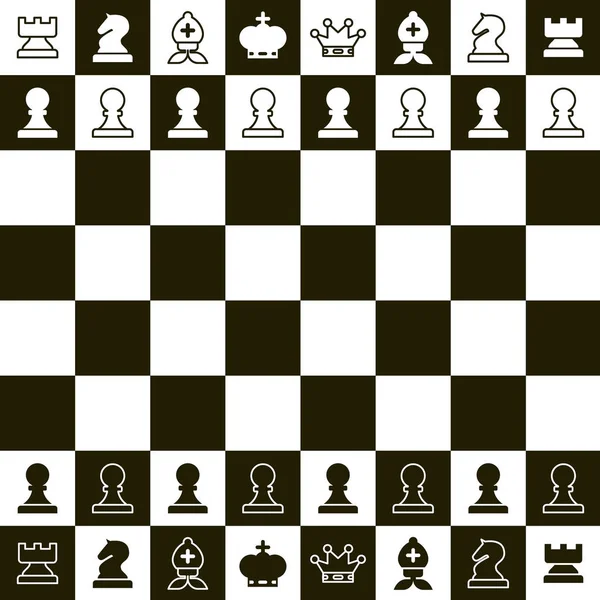 Chess Board. Vector Top View Pièces d'échecs . — Image vectorielle