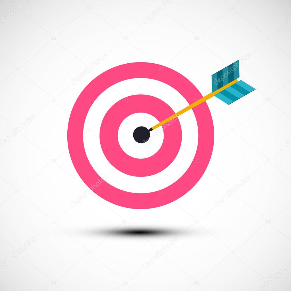 Target Icon. Vector Symbol with Dart in Centre.