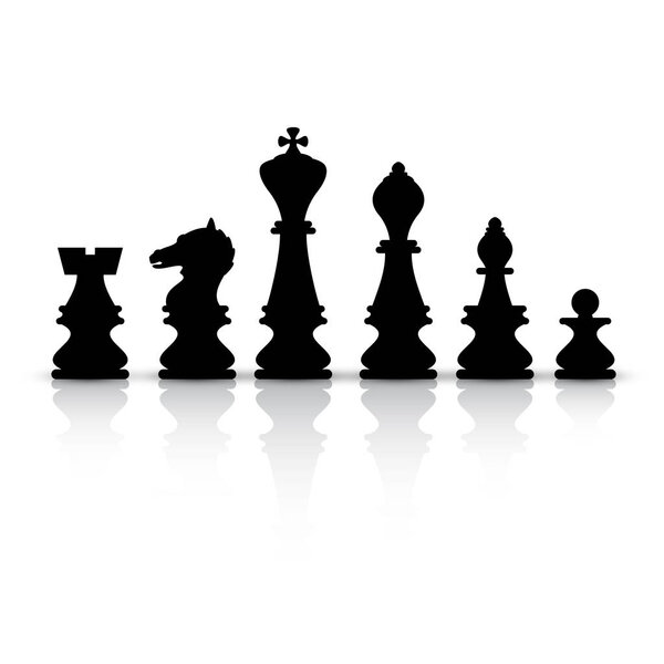 Векторные черные шахматы на белом фоне
