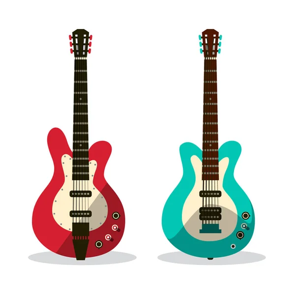 Gitár ikonra. Absztrakt vektor Retro gitár elszigetelt fehér Background. — Stock Vector