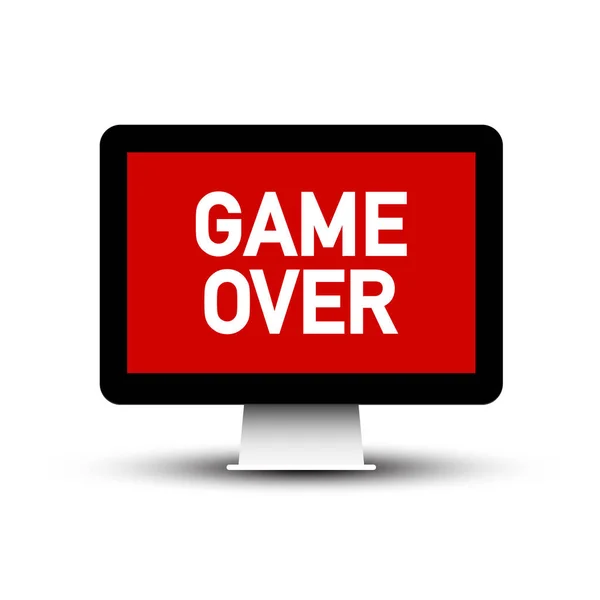 Game Over Text på datorskärmen. Vektor Symbol. — Stock vektor